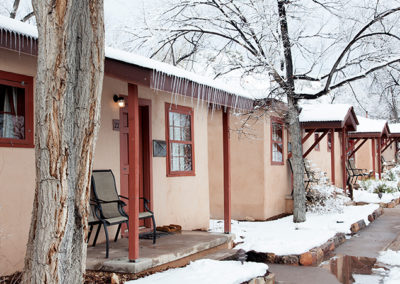 Ojo Caliente Hotel Northcottages Exterior Snow | Ojo Spa Resorts - Ojo Caliente, Taos; Ojo Santa Fe, New Mexico