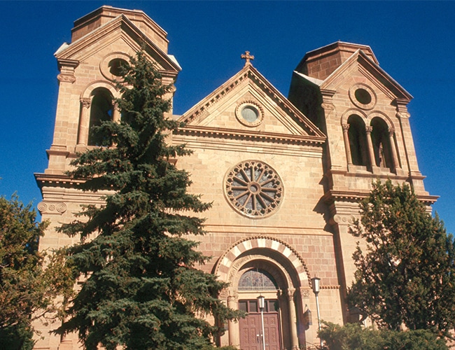 Cathedral With Rose Window Pattern In Santa Fe