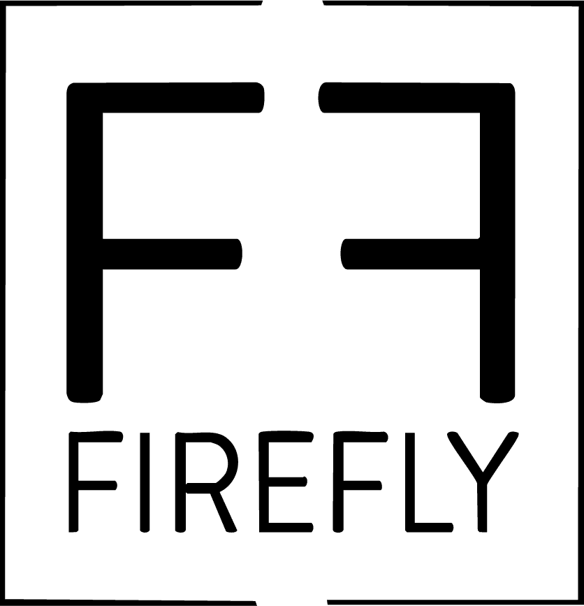 Black and white logo of a stylized "FF" above the word "FIREFLY" in capital letters.