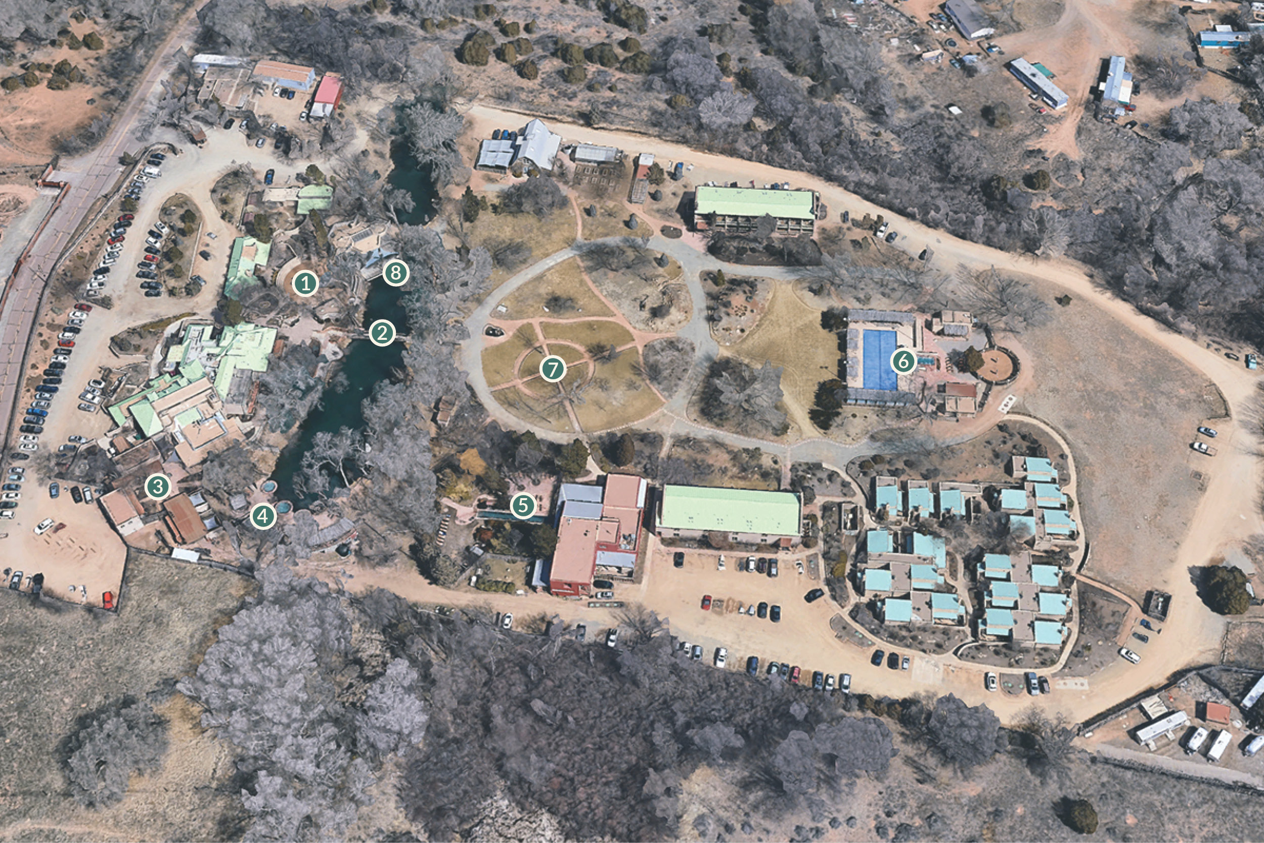 Virtual Tour Property Maps | Ojo Spa Resorts - Ojo Caliente, Taos; Ojo Santa Fe, New Mexico